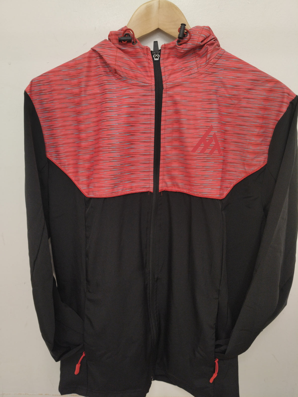 Active Tech Tracksuit Top Black Red