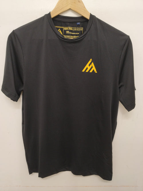 Active Tech Block T-Shirt Black  Gold